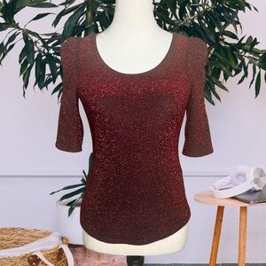Candie’s Red Metallic Sparkle Blouse